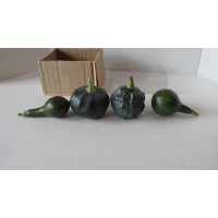 Faux Gourds ~ Set of 4 Solid Large 3" -4"~Heavy Designer Quality~Dark Green   232852949963